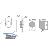 BLUM CLIP top Topfabdeckung - Glastrscharnier rund, Kunststoff schwarz