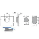 BLUM CLIP top Topfabdeckung - Glastrscharnier rund, Kunststoff verchromt