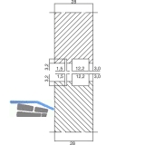 Wall Sys Zwischenprofil zum Verschrauben,Lnge 3000 mm,Aluminium natur eloxiert