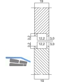 Wall Sys Zwischenprofil zum Verschrauben,Lnge 3000 mm,Aluminium natur eloxiert