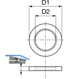 Zwischenring  18,0/11,0 mm, Hhe 2,0 mm, Stahl verzinkt