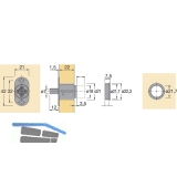 HETTICH PRESTIGE 2000 Zylinder Druckschloss Z23, ø18, 72501