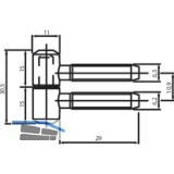 SECOTEC Einbohrband zweiteilig Anuba 11 mm verzinkt SB-2