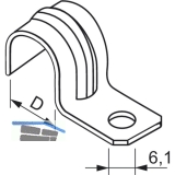 Befestigungsschelle halb 16 mm verzinkt mit einem Befestigungsloch