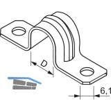 Befestigungsschelle 28 mm verzinkt mit zwei Befestigungslcher