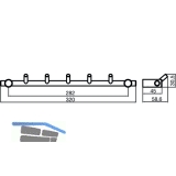 Garderobenleiste Coat mit 5 schrgen Haken, Breite 320 mm, Edelstahl gebrstet