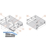 BLUM ORGA-LINE TANDEMBOX ANTARO Querreling Aufnahme, KS grau RAL9006