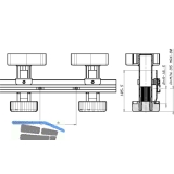 Fhrungsleistenset fr Sockellade Lnge 470 mm, Aluminium