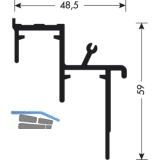 PS10 Doppelfhrungsschiene unten, Lnge 3050, Aluminium natur eloxiert