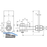 Anschweitorband verstellbar, Lnge 120 mm, Stahl blank/ verzinkt