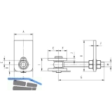 Anschweitorband verstellbar, Lnge 109,5 mm, Edelstahl V2A