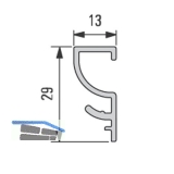 Design Alu-Sockelprofil oben 5000 mm, Edelstahl Effekt