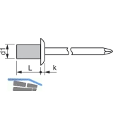 ISO15973 Dichtniete Flachrundkopf 4.8x 16 Aluminium mit Stahldorn