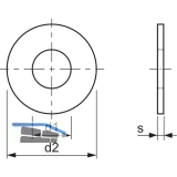 ISO7089 M 3 Messing blank Scheibe ohne Fase (DIN125A)