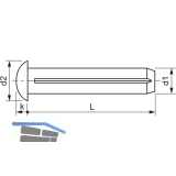 DIN1476 3x 6 Edelstahl A1 1.4305 Halbrundkerbnagel