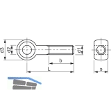 DIN 444A 4.6 M16x180 verzinkt Augenschraube