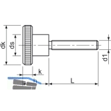 DIN 464 M 5x 12 verzinkt Rndelschraube hohe Form