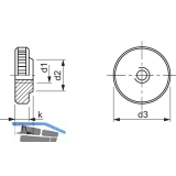 DIN 467 M 6 Edelstahl A1 1.4305 Rndelmutter flache Form