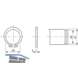 DIN 471A 19x1.2 Federstahl blank Sicherungsring fr Wellen