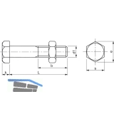 DIN 601 M24x300 verzinkt Mutterschraube (Bauschraube)