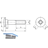 DIN 603 8.8 M10x 90 verzinkt Torbandschraube ohne Mutter