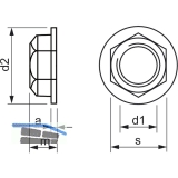 DIN6331/10 M12 verzinkt Sechskant-Flachbundmutter 1.5 d