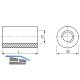 Distanzbuchsen rund M10x 25 Edelstahl A2 (Langmutter)