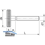 DIN 653 M 6x 30 verzinkt Rndelschraube flache Form