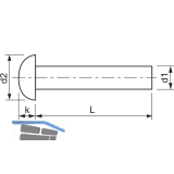 DIN 660 3x 8 Aluminium blank Halbrundniete