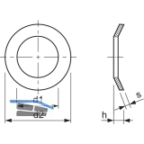 DIN6796 M 4 Federstahl verzinkt Spannscheibe fr hochfeste Schraubverbindungen