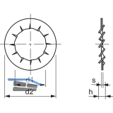 DIN6798I M 4 verzinkt Fcherscheibe innengezahnt