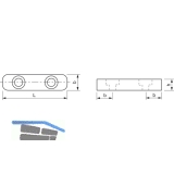 DIN6885E C45K 10x 8x 56 blank Passfeder rundstirnig mit 2 Bohrungen