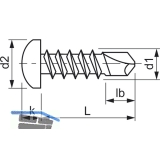 DIN7504M 5.5X 16 Phillips-KS Kopf RAL7037 staubgrau beschichtet ~ISO15481