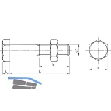 DIN7990 4.6 M12x 45 feuerverzinkt Stahlbauschraube mit Mutter