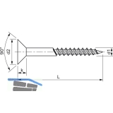 DIN7997 6.0 x 100 Pozidriv 3 verzinkt Holzschraube Senkkopf