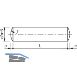 DIN 7-Toleranzfeld m6 3x 8 blank Zylinderstift ungehrtet, gedreht