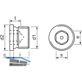 DIN 908 5.8 G 1/4" verzinkt Verschlussschraube zylindrisches Rohrgewinde