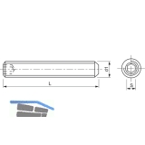 ISO4026 45H M16x 16 blank Gewindestift mit Kegelkuppe Innensechskant (DIN 913)