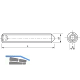 ISO4027 45H M 8x 10 verzinkt Gewindestift mit Spitze Innensechskant (DIN 914)