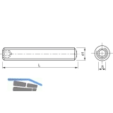 ISO4029/DIN916 45H M 4x 10 verzinkt Gewindestift mit Ringschneide und ISK