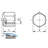 DIN 917 M 6 Edelstahl A4 Hutmutter niedrige Form
