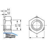 DIN 929 M16 blank Sechskant-Schweimutter