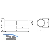 SECOTEC Sechskantschraube mit Schaft DIN931 M10X90 verzinkt-blau KP-25