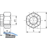 DIN 935/ 8 M20x1.5 verzinkt Kronenmutter mit Feingewinde