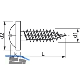 DIN 968C 4.2x9.5 Phillips Kreuzschlitz verzinkt Blechschraube mit Bund