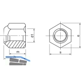 ISO7040/ 8 M20 verzinkt Sicherungsmutter hohe Form mit Polyamideinlage