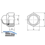 DIN 986 M 5 Edelstahl A2 Sicherungs-Hutmutter mit Klemmteil