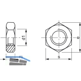 DIN 431 14H G 1/4" verzinkt Rohrmutter fr Rohrgewinde