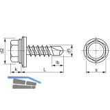 DIN7504K 4.8x 25 verzinkt Sechskantbohrschraube mit Scheibe  16 mm