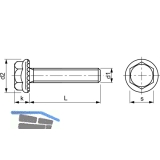 Sechskant-Flanschschraube KL100 M 8 x 40 verzinkt